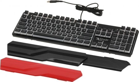Клавиатура A4Tech B975P черный USB for gamer LED (подставка для запястий) кабель 1.8м