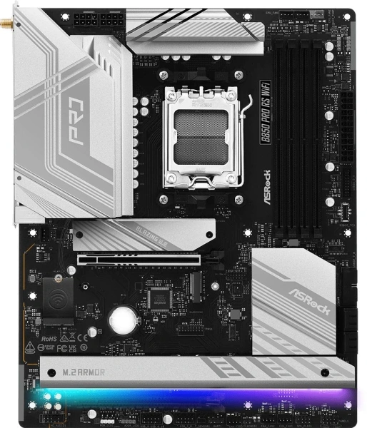 Материнская плата Asrock B850 PRO RS WIFI Socket AM5 AMD B850 4xDDR5 ATX AC`97 8ch(7.1) 2.5Gg RAID+HDMI