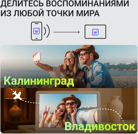 Фоторамка Digma 11" PF-1155 1280x800 белый пластик 16Gb Видео WiFi