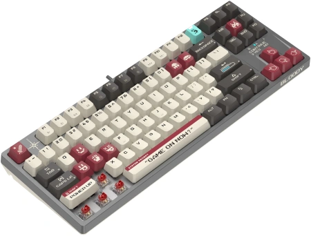 Клавиатура A4Tech Bloody S87 Pixels Red механическая серый/белый USB Multimedia for gamer LED (S87 PIXELS)