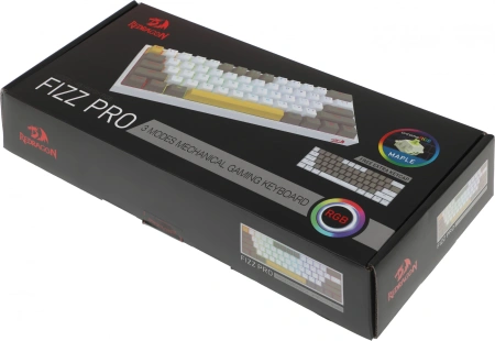 Клавиатура Redragon Fizz Pro механическая белый USB беспроводная BT/Radio Multimedia for gamer для ноутбука LED (72598) кабель 1.8м