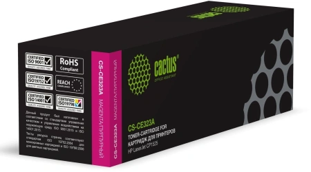 Картридж лазерный Cactus CS-CE323A CE323A пурпурный (1300стр.) для HP LJ CP1525