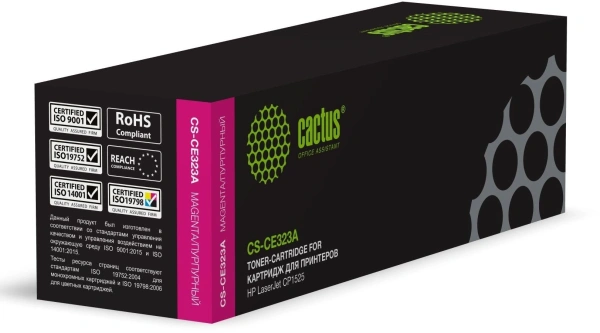 Картридж лазерный Cactus CS-CE323A CE323A пурпурный (1300стр.) для HP LJ CP1525