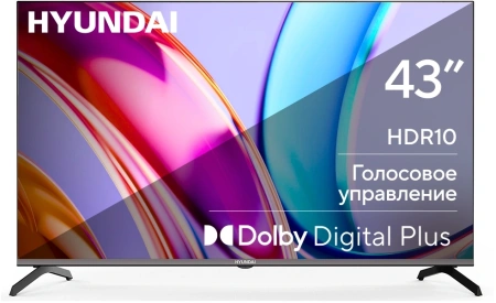 Телевизор LED Hyundai 43" H-LED43BU7006 Android TV Frameless Metal черный 4K Ultra HD 60Hz DVB-T DVB-T2 DVB-C DVB-S DVB-S2 USB WiFi Smart TV