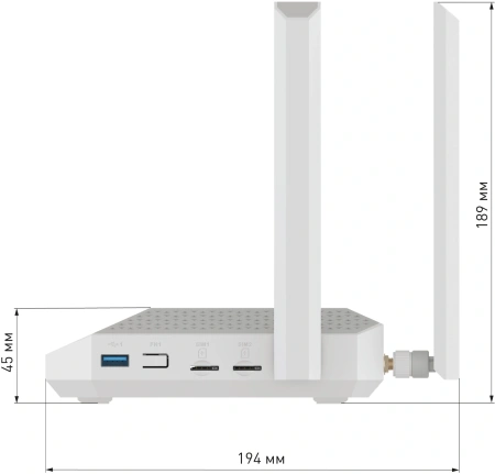 Роутер беспроводной Keenetic Netcraze Hero 5G (NC-4110) AX3000 10/100/1000/2500BASE-TX/4G cat.12 белый
