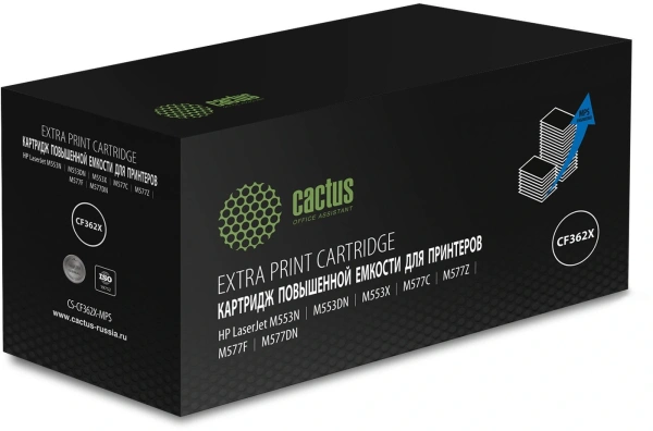Картридж лазерный Cactus CS-CF362X-MPS CF362XX желтый (18000стр.) для HP CLJ M552dn/M553dn/M553N/M553x