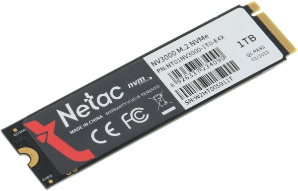 Накопитель SSD Netac PCIe 3.0 x4 1TB NT01NV3000-1T0-E4X NV3000 M.2 2280