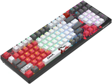 Клавиатура A4Tech WS98 Naraka механическая серый/красный USB беспроводная BT/Radio for gamer LED (WS98)