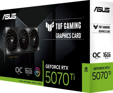 Видеокарта Asus PCI-E 5.0 TUF-RTX5070TI-O16G-GAMING NVIDIA GeForce RTX 5070TI 16Gb 256bit GDDR7 2588/28000 HDMIx2 DPx3 HDCP Ret