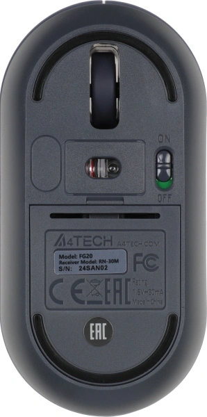 Мышь A4Tech Fstyler FG20 пепельный/синий оптическая 2000dpi беспров. USB для ноутбука 4but (FG20 ASH BLUE)