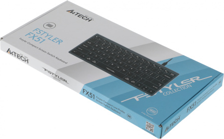 Клавиатура A4Tech FX51 серый USB slim Multimedia (FX51 GREY) кабель 1.5м