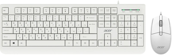 Клавиатура + мышь Acer OCC400 клав:белый мышь:белый USB (ZL.ACCCC.014)