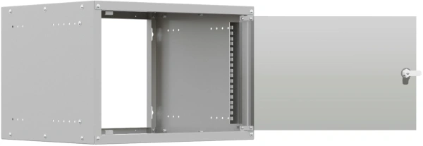 Шкаф коммутационный NTSS Lime (NTSS-WL6U5545GS) настенный 6U 550x450мм пер.дв.стекл несъемн.бок.пан. 30кг серый 370мм 9.6кг 110град. 370мм IP20 укомплектованный