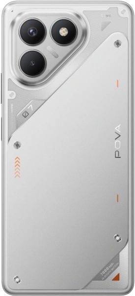 Смартфон Tecno Pova 7 Neo 128Gb 8Gb серебристый моноблок 3G 4G 2Sim 6.8" 1080x2460 Android 14 108Mpix 802.11 a/b/g/n/ac NFC GPS GSM900/1800 Protect FM