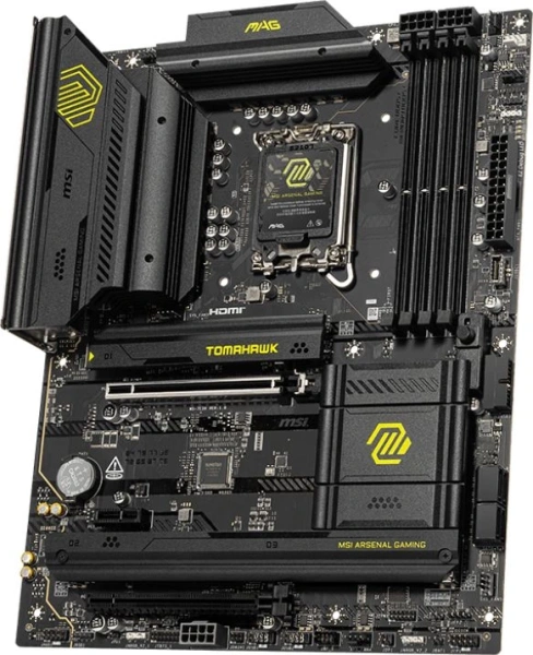 Материнская плата MSI MAG B860 TOMAHAWK WIFI Soc-1851 Intel B860 4xDDR5 ATX AC`97 8ch(7.1) 5Gigabit RAID+HDMI+DP