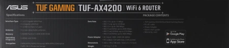 Роутер беспроводной Asus TUF-AX4200 AX4200 10/100/1000/2500BASE-TX/4G ready черный