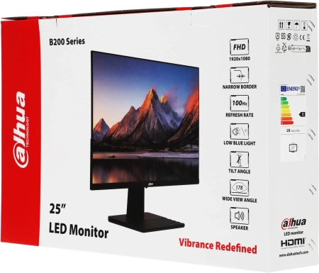 Монитор Dahua 24.5" DHI-LM25-B200BS черный VA LED 5ms 16:9 HDMI M/M матовая 3000:1 250cd 178гр/178гр 1920x1080 100Hz VGA FHD 3.2кг