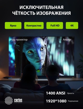Проектор Cactus CS-PRH.01B.WUXGA-A 2LCD 36000Lm LS 1400Lm ANSI (1920x1080) 4000:1 ресурс лампы:50000часов 2xUSB typeA 2xHDMI 4кг