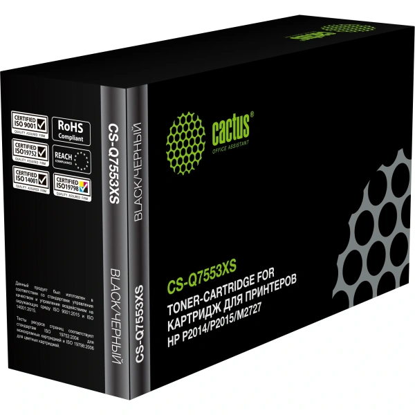 Картридж лазерный Cactus CS-Q7553XS Q7553X черный (7000стр.) для HP P2014/P2015/M2727
