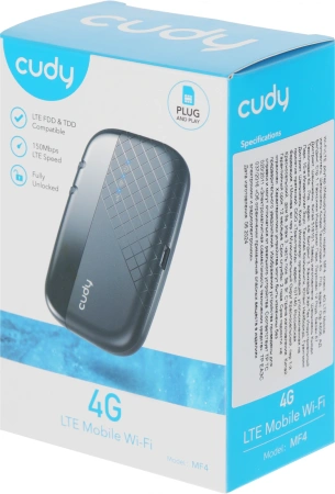 Роутер беспроводной Cudy MF4 3G/4G cat.4 черный