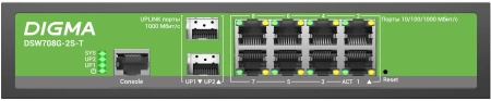 Коммутатор Digma DSW708G-2S-T (L2+) 8x1Гбит/с 2SFP управляемый