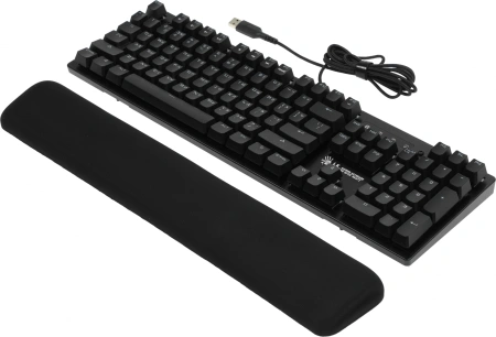 Клавиатура A4Tech B825R механическая черный USB for gamer LED (подставка для запястий) (B825R (RED SWITCHES)) кабель 1.8м