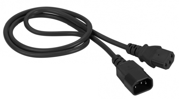 Шнур питания Lanmaster LAN-PP13/14-1.0-BK C13-С14 проводник.:3x0.75мм2 1м черный