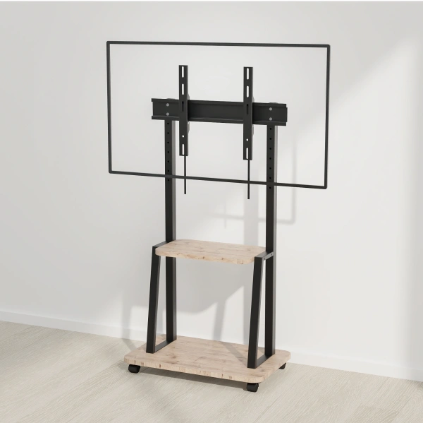 Стойка для телевизора Holder PR-108 черный/дуб 32"-65" макс.40кг напольный мобильный