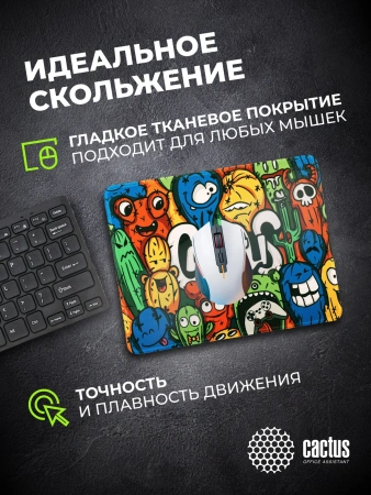 Коврик для мыши Cactus Colorful Cacti 400x300x3мм (CS-MP-PRO07XL)