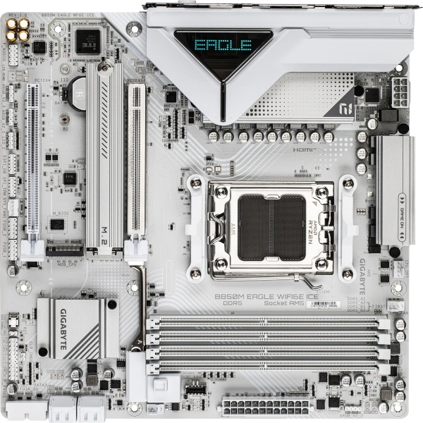 Материнская плата Gigabyte B850M EAGLE WIFI6E ICE Socket AM5 AMD B850 4xDDR5 mATX AC`97 8ch(7.1) 2.5Gg RAID+HDMI+DP