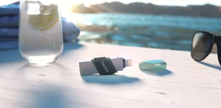 Флеш Диск Sandisk 64Gb iXpand Flip SDIX90N-064G-GN6NN USB3.1 зеленый/серебристый