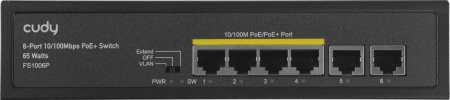 Коммутатор Cudy FS1006P (L2) 6x100Мбит/с 4PoE+ 60W неуправляемый