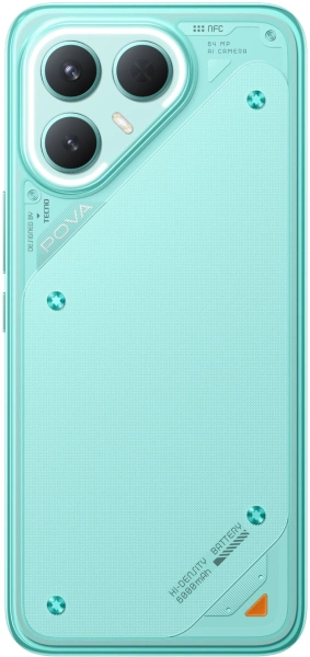 Смартфон Tecno Pova 7 Pro 5G 256Gb 8Gb зеленый моноблок 3G 4G 2Sim 6.78" 1224x2720 Android 15 64Mpix 802.11 a/b/g/n/ac/ax NFC GPS GSM900/1800 Protect