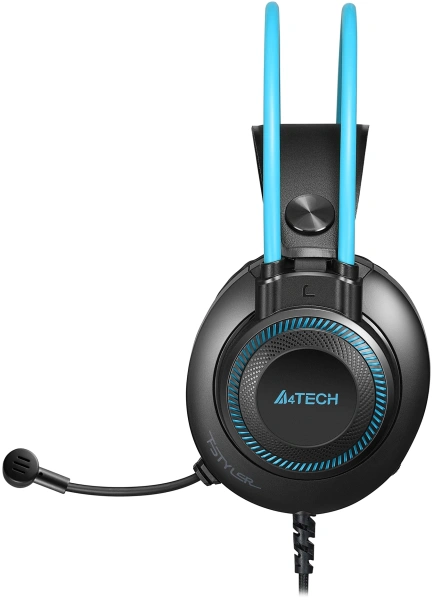 Наушники с микрофоном A4Tech Fstyler FH200U серый/синий 2м накладные USB оголовье (FH200U BLUE)
