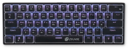 Клавиатура Оклик K763W механическая черный USB беспроводная BT/Radio Multimedia for gamer LED (1920548)