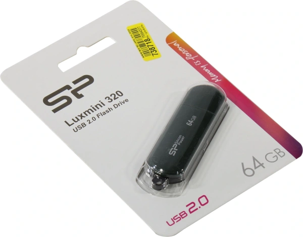 Флеш Диск Silicon Power 64GB LuxMini 320 SP064GBUF2320V1N USB2.0 зеленый