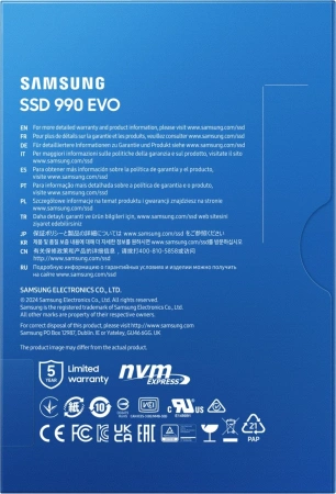Накопитель SSD Samsung PCIe 4.0 x4 1TB MZ-V9E1T0BW 990 EVO M.2 2280