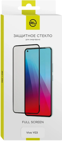 Защитное стекло для экрана Redline черный для Vivo Y03 2.5D 1шт. (УТ000039123)