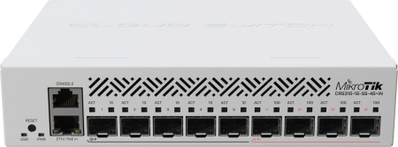 Коммутатор MikroTik CRS310-1G-5S-4S+IN (L3) 6x1Гбит/с 4x10Гбит/с 5SFP 4SFP+ 1PoE управляемый