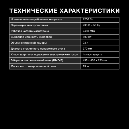 Микроволновая Печь Hyundai HYM-D3009 23л. 800Вт черный