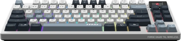 Клавиатура MSI Forge GK600 механическая белый/синий USB беспроводная BT/Radio Multimedia for gamer LED (S11-43RUP01-HH9) кабель 1.8м