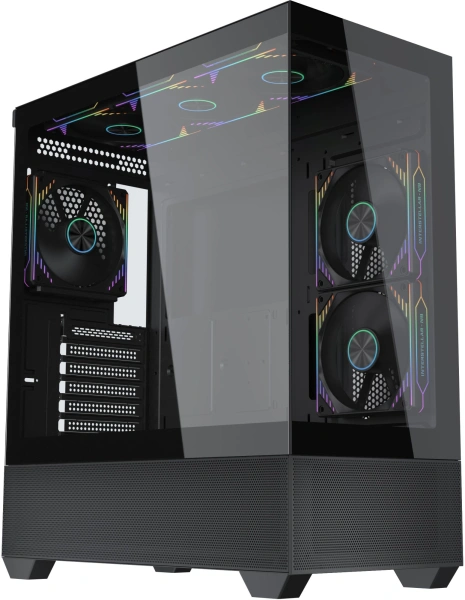 Корпус Accord ACC-EL1B TG черный без БП ATX 2xUSB2.0 1xUSB3.1 audio