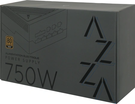 Блок питания Azza ATX 750W PSAZ-750G 80+ gold (20+4pin) APFC 120mm fan 6xSATA Cab Manag RTL