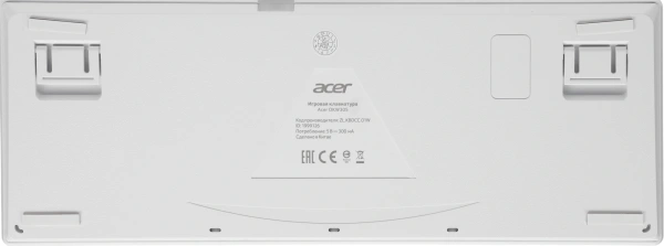 Клавиатура Acer OKW305 механическая белый USB for gamer LED (ZL.KBDCC.01W) кабель 1.8м