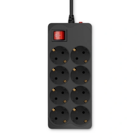 Сетевой фильтр Buro 800SH-3-B 3м (8 розеток) черный (коробка)