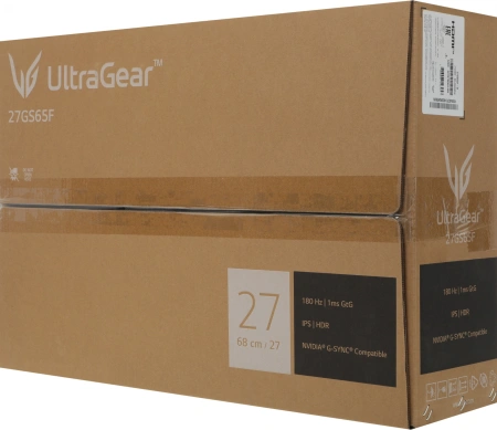 Монитор LG 27" UltraGear 27GS65F-B черный IPS LED 16:9 HDMI матовая HAS 300cd 178гр/178гр 1920x1080 180Hz FreeSync DP FHD 7.2кг