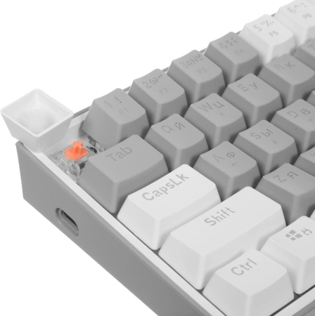 Клавиатура Redragon Fizz механическая белый/серый USB Multimedia for gamer LED (72602) кабель 1.8м