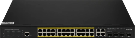 Коммутатор Cudy GS2028PS4-300W (L2) 28x1Гбит/с 4SFP 24PoE+ 300W управляемый