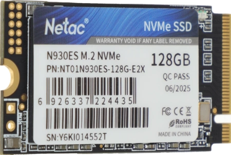Накопитель SSD Netac PCIe 3.0 x2 128GB NT01N930ES-128G-E2X N930ES M.2 2242