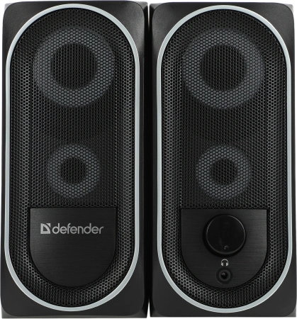 Колонки Defender Solar 2 2.0 черный 8Вт портативные